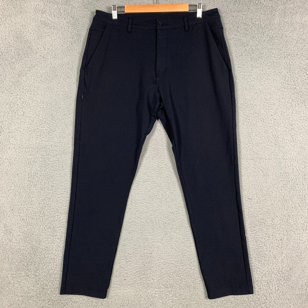 BYLT Everyday Pant 2.0 Mens 38x30 Navy Stretch Slim Taper Premium Basics UPF 50+